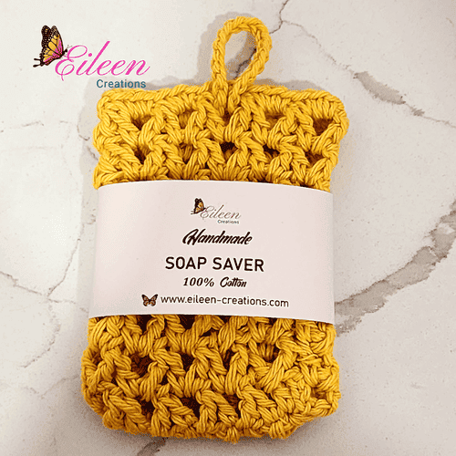 Bolsa ahorradora de jabón 100% algodón tejido a crochet.