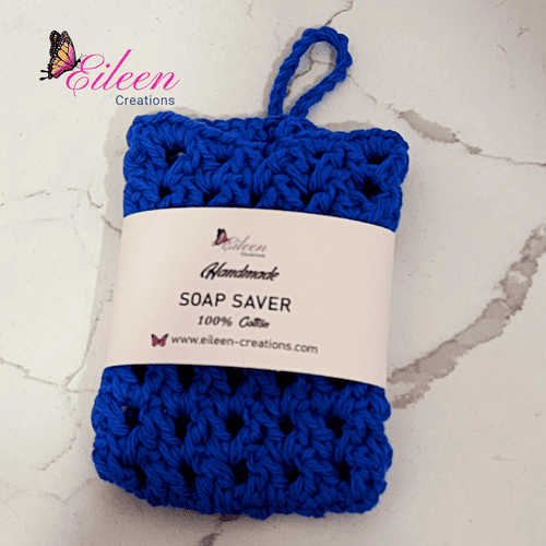 Bolsa ahorradora de jabón 100% algodón tejido a crochet.