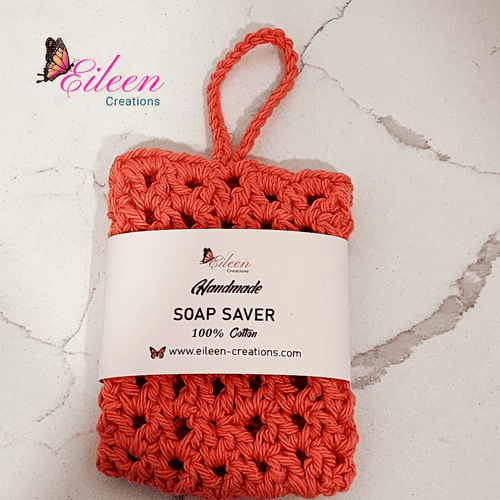 Bolsa ahorradora de jabón 100% algodón tejido a crochet.